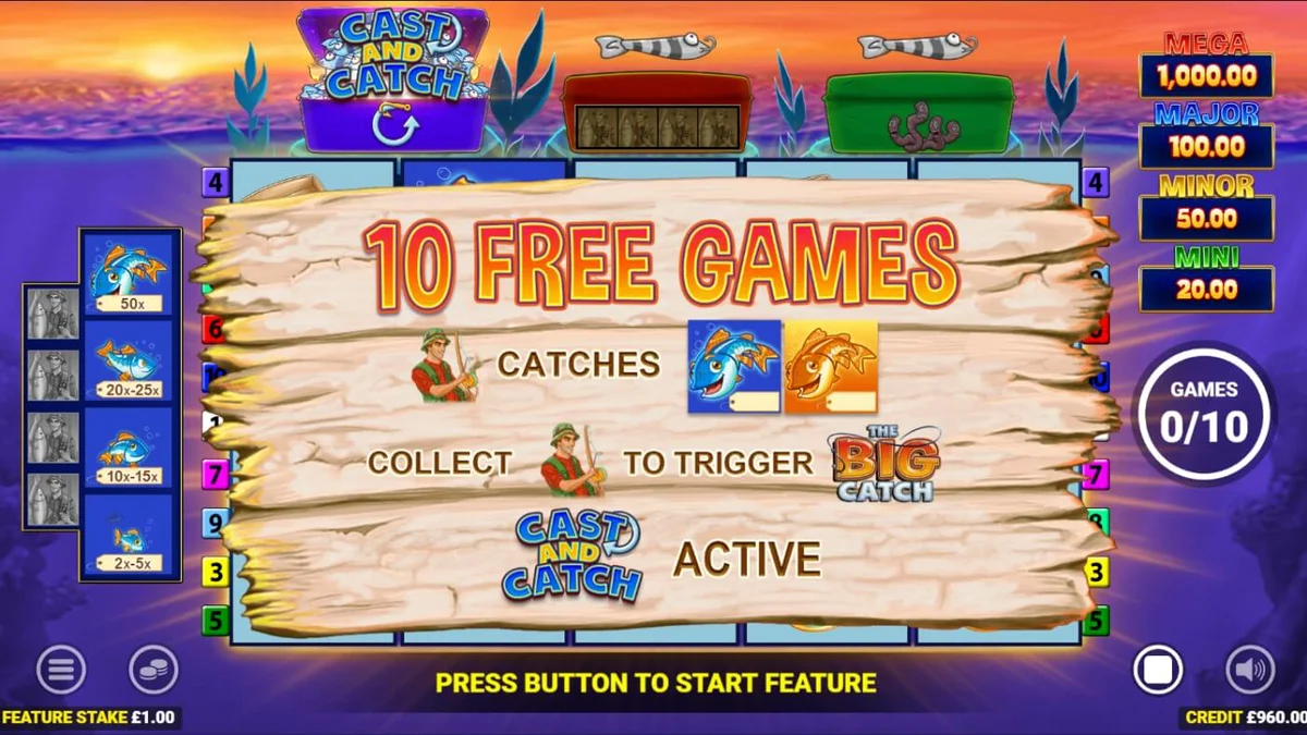 Tampilan visual slot Fishin Frenzy Lure Em In dengan latar belakang danau yang tenang