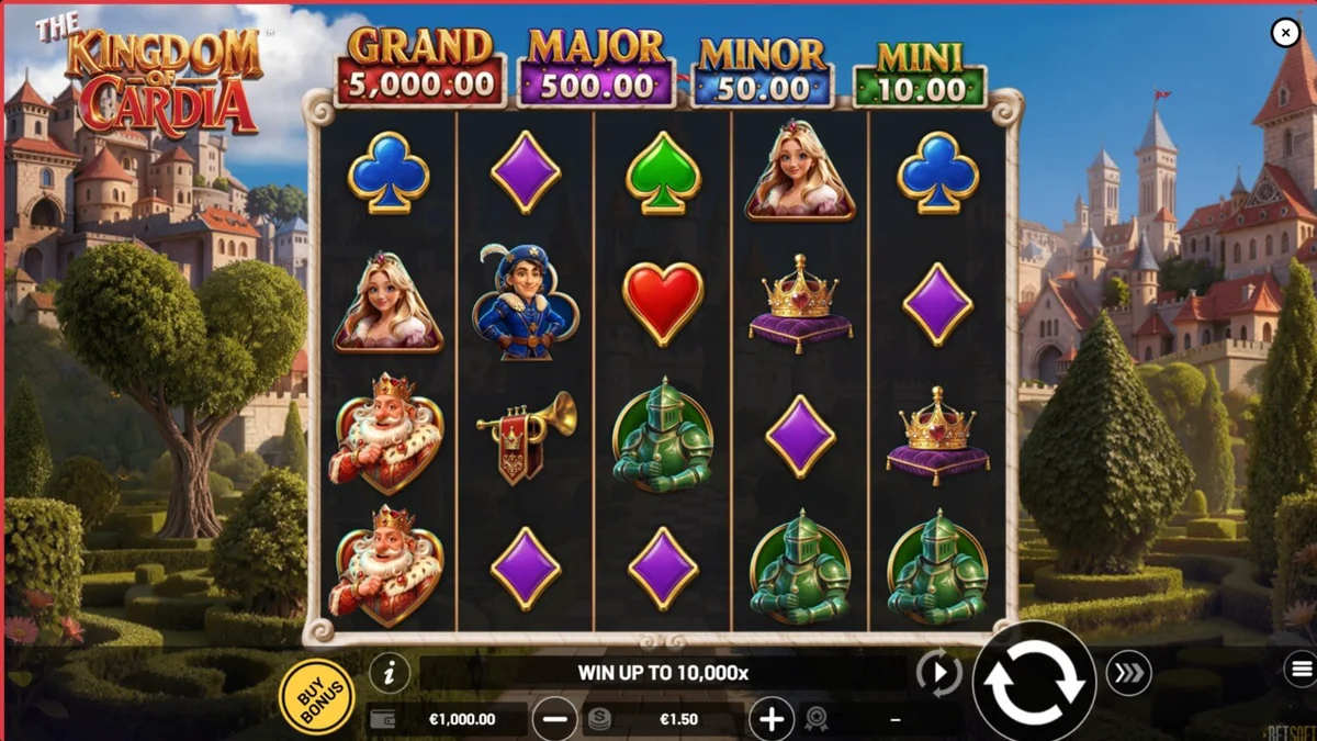 The Kingdom of Cardia slot mobile interface display