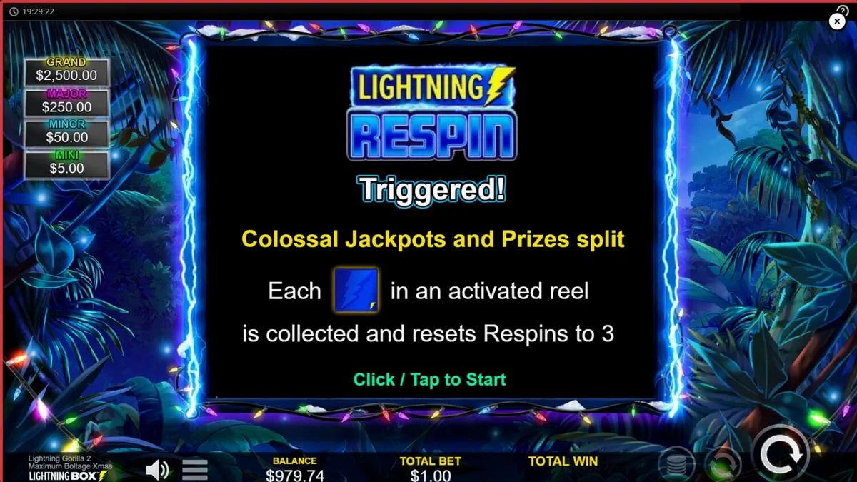 Tampilan visual slot Lightning Gorilla 2 Xmas dengan elemen hutan dan dekorasi Natal